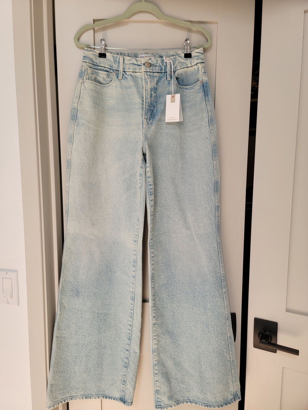 Good American Good Skate Light Blue Wide Leg Jeans Size 4 Or 27 NWT Sample